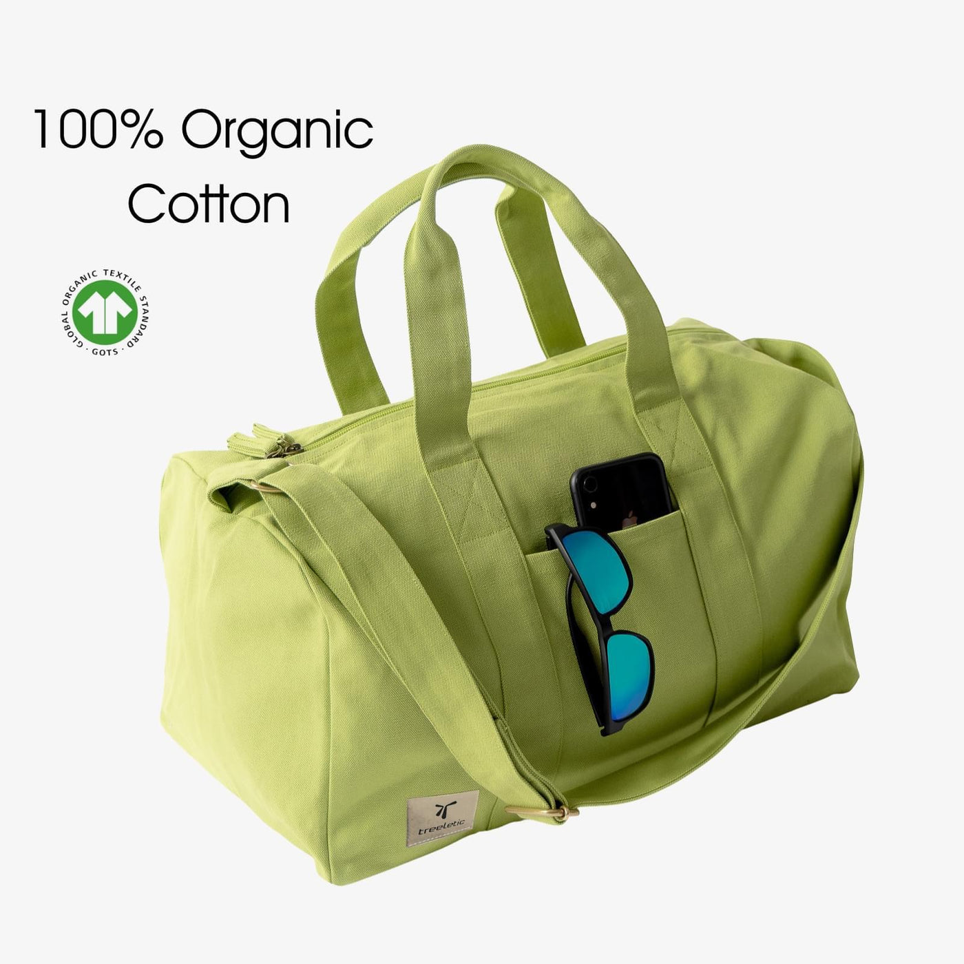 ECO Y Gym Bag vegane Sporttasche aus 100% Bio-Baumwolle leaf