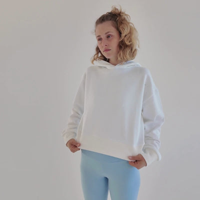 Vegan hoodie made from 100% organic cotton white