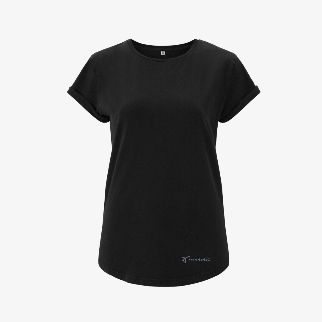 Kurzarm Shirt aus Bio-Baumwolle Damen black