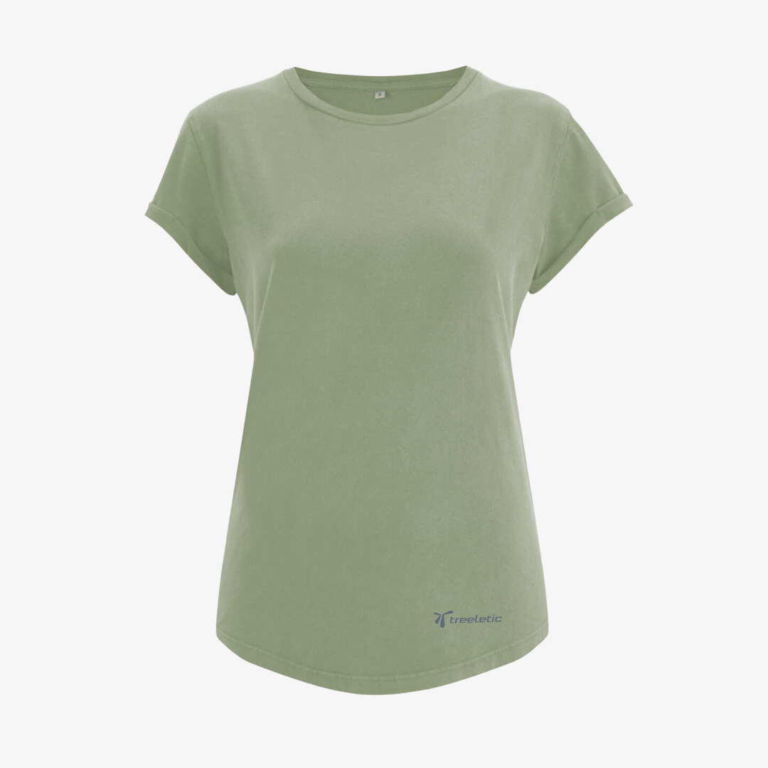 Kurzarm Shirt aus Bio-Baumwolle Damen sage green
